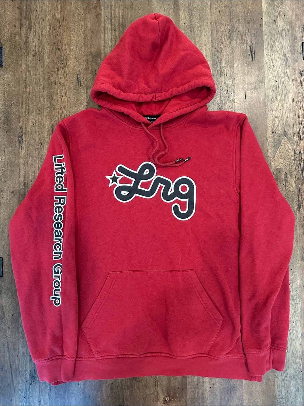 LRG Red Crewneck Hoodie with Contrast Logo